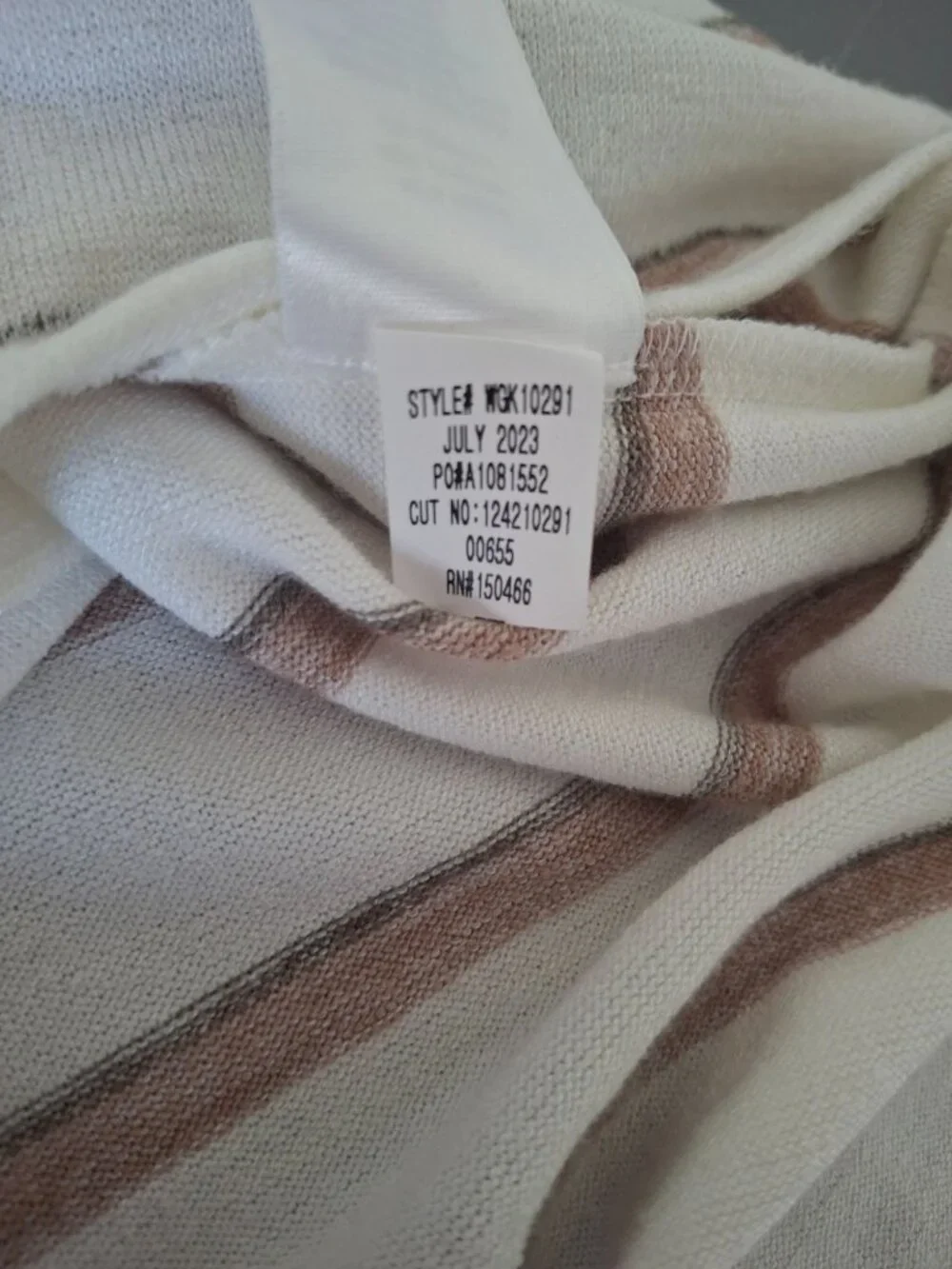 Market & Spruce Stripe Knit Top XL Beige Coastal Quiet Luxury Soft Casual Tee_5
